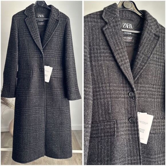 ZARA PLAID MANTECO WOOL COAT ZW COLLECTION - Picture 1 of 13